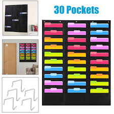 30pockets School Office Wall Door Hanging File Folder Organizer Pocket Chart Us