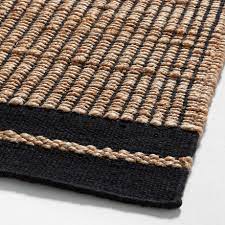 jute wool blend black border area rug