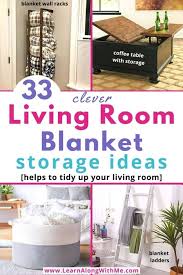 living room blanket storage ideas