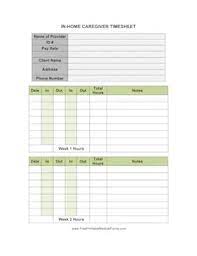 printable in home caregiver timesheet