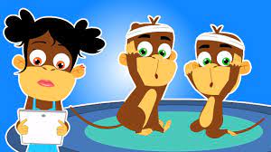 Năm con khỉ nhỏ | trẻ em bộ sưu tập bài hát | con video | hoạt hình vần | Five  Little Monkeys Rhyme - YouTube