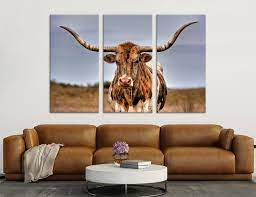 Texas Longhorn Leinwanddruck Rinder