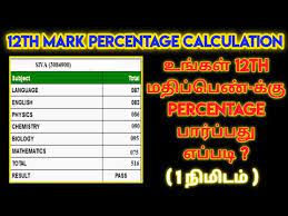 to calculate 12th mark percene in