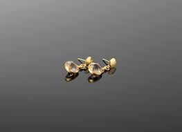round shape rutilated quartz earrings