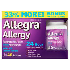 Allegra Allergy Fexofenadine Hcl 180 Mg Antihistamine Tablets 40 Count