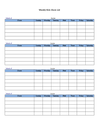 Chore Chart 5 Free Templates In Pdf Word Excel Download