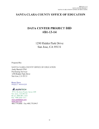 Data Center Project Bid Package Santa Clara County Office Of