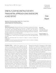 pdf orbital floor reconstruction with