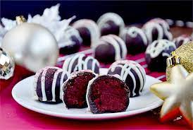 Red Velvet Cake Balls With Cream Cheese Mini Chocolate Chips Salty  gambar png