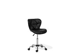 Black contemporary armless desk chair. Faux Leather Armless Desk Chair Black Valetta Beliani De