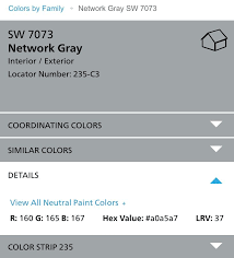 Sherwin Williams Network Grey For The Living Room In 2019