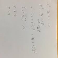 X² 7x 12 0how To Solve For Roots