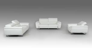Italian Made White Leather Sofa Set