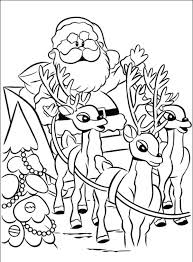 Rudolph is usually depicted as the ninth and youngest of santa claus's reindeer, using his luminous red nose to lead the reindeer team and guide santa's sleigh on christmas eve. 33 Santa And Reindeer Coloring Pages Free Printable Coloring Pages