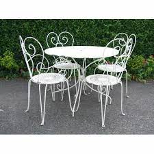 White Vintage Wrought Iron Table And Chair