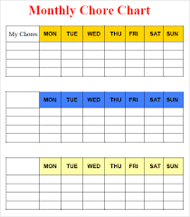 Remarkable Monthly Chore And Responsibility Chart Template
