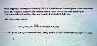 solved when copper ii sulfate