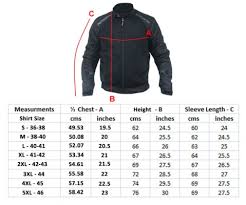 size charts for riding jackets riders