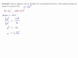 Exponential Function Given Two Points