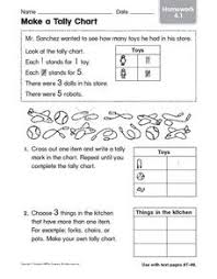 Make A Tally Chart Homework Worksheet For 1st 2nd Grade