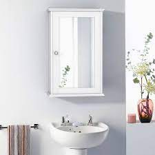White Bathroom Cabinet Single Door Storage