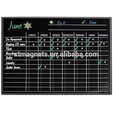 Large Size Black Dry Erase Chore Chart Board Magnetic Calendar With Chalk Markers Buy Magnetic Calenar Chore Chart Magnetic Dry Erase Calendar
