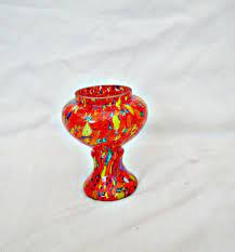 Art Glass Vase Vintage Multi Coloured