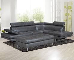 ibiza gray leather gel sectional and