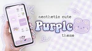 cute purple themes android phone theme