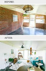 Our Painted White Brick Sunroom The