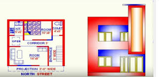 Three bedroom house plan 2 Vastu North Face House Map 20 Feet By 20 Acha Homes
