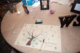 Check out our wedding printables for fun additions to your engagement party, wedding reception, or bachelorette party! Downloadable Fingerprint Tree Guestbook Offbeat Bride