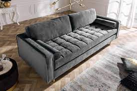 Háromszemélyes elegáns homokbézs kanapé otra. Cozy Velvet Szurke Kanape Dodo Home Design Butor