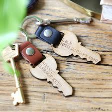 Personalised Wooden Key Leather Strap
