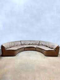 Modular Half Moon Leather Sofa 1970s