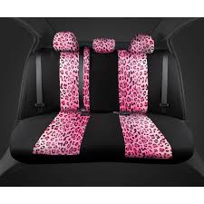 Hot Pink Leopard Print Car Seat Covers