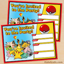 Birthday Invitation Make Your Own Pokemon Birthday Invitations