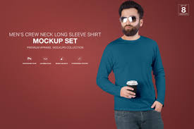Use the most unique collection of mockup templates to create stunning mockups online within seconds. Men S Crew Neck Shirt Mockup Set In Apparel Mockups On Yellow Images Creative Store