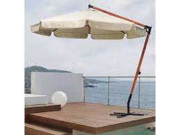 Patio Umbrella With Wooden Side Arm And