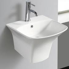 Ceramic White Wall Mounted Wash Basin