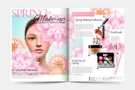 spring skin care magazine cover vector