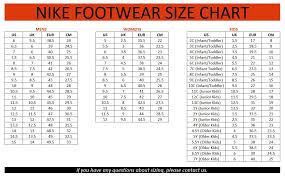 Nike Shoes Size Chart Womens