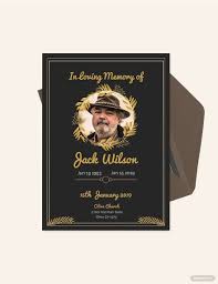 funeral invitation card template in psd