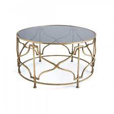 golden brass coffee table glass top