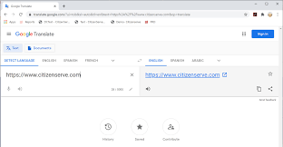 use google to translate citizenserve