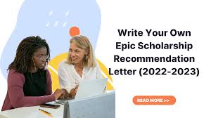 epic scholarship recommendation letter