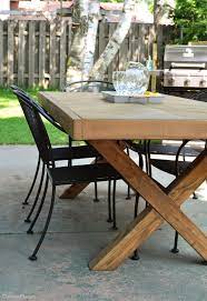 Herringbone Top Outdoor Table Featuring