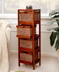 Its black metal frame scrolls along the side and top as a subtle and stylish accent. 5 Pc Storage Tower And Baskets Ltd Commodities