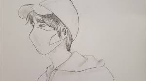 How to draw anime boy easy, cách vẽ anime chàng trai mang khẩu trang  #art#vetranh#tranhbutchi#pencil - YouTube