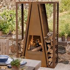 Outdoor Patio Wood Burning Fireplace